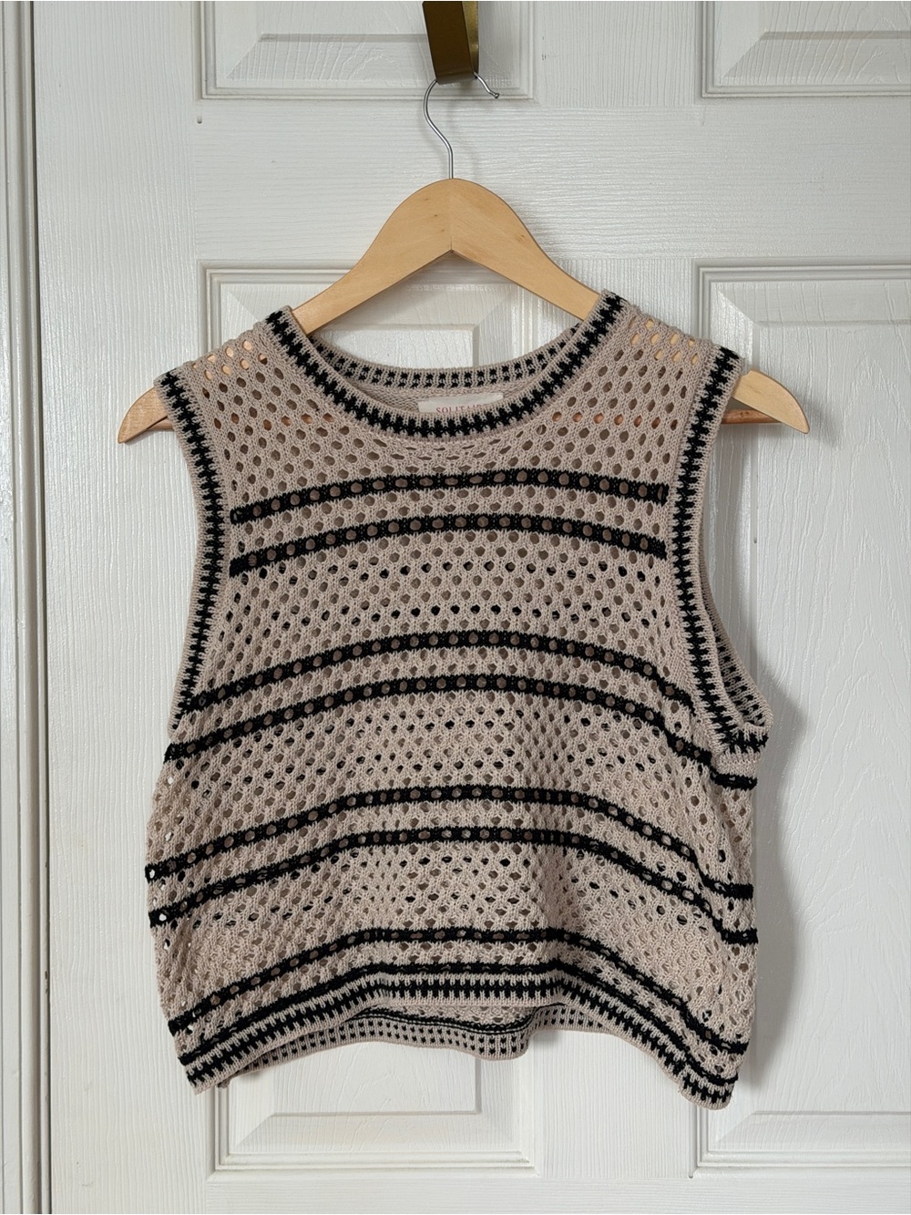 Solitaire Striped Crochet Sweater Vest
